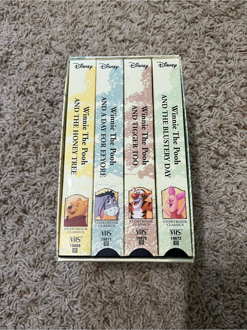 Vintage Winnie the Pooh Four Piece VHS Movie Box Set Gift Set